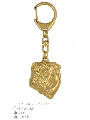 English Bulldog - keyring (gold plating) - 799 - 25052