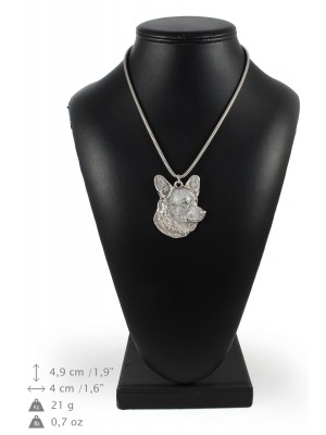 Welsh Corgi Cardigan - necklace (silver chain) - 3336 - 34483