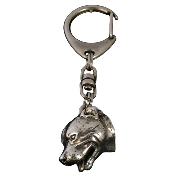 Staffordshire Bull Terrier - keyring (silver plate) - 67 
