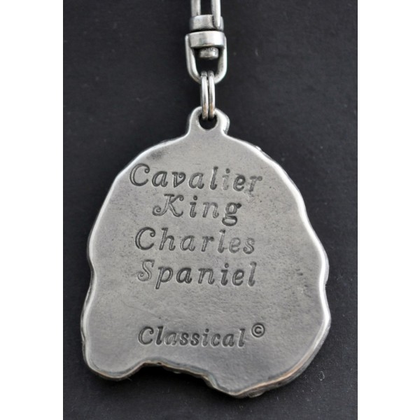 Cavalier King Charles Spaniel - keyring (silver plate) - 71 - 414