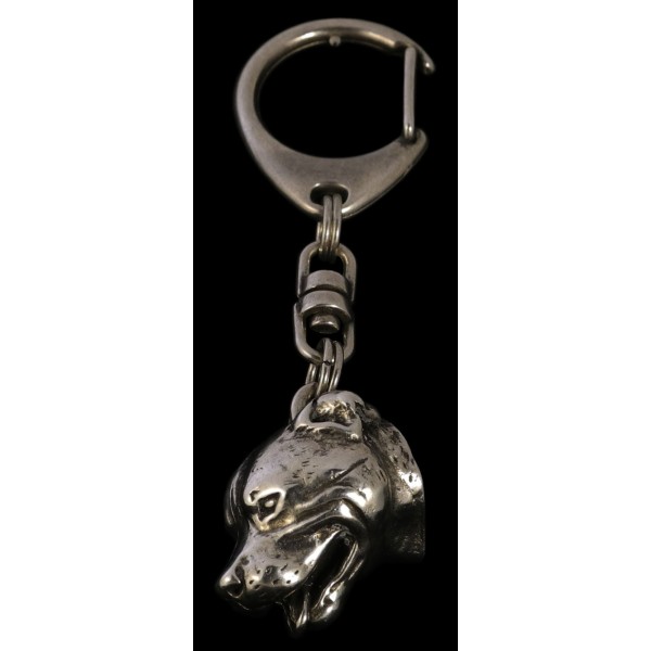 Staffordshire Bull Terrier - keyring (silver plate) - 67 - 395