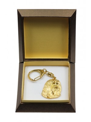 Bearded Collie - keyring (gold plating) - 2853 - 30514