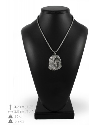 Bearded Collie - necklace (silver chain) - 3281 - 34272